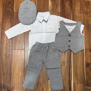 Gray and White Toddler Outfit Set